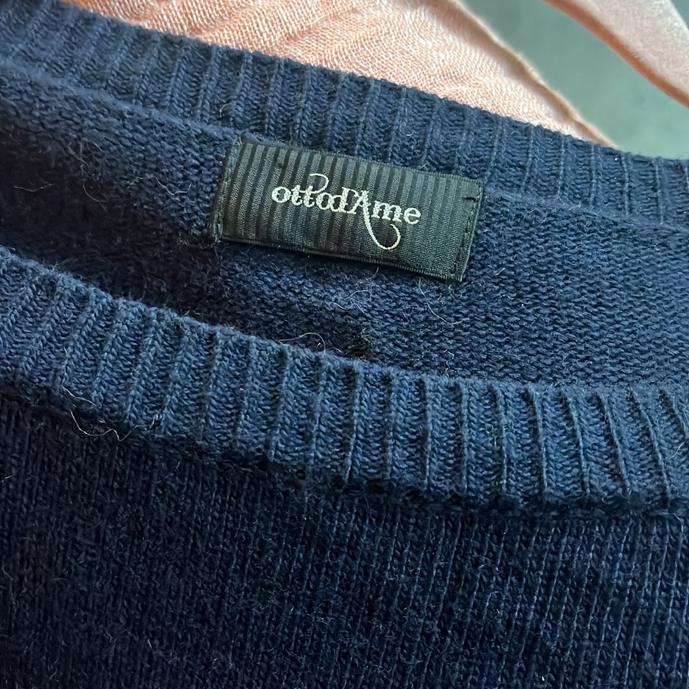Ottod’Ame navy and grey sweater wool blend size 8, but oversized fits like a L - Picture 5 of 6